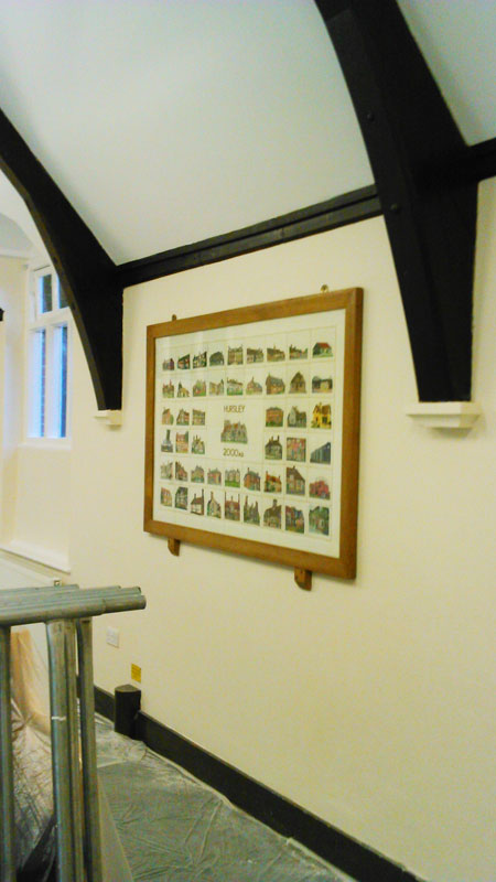 painted interior at Hursley village hall